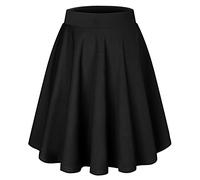 Bridesmay Mini falda elástica casual de cintura alta para mujer S Midi-Negro