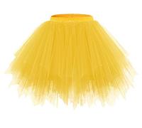 Bridesmay Mujeres Faldas Enaguas Cortas Tul Plisada Fiesta Tutu Ballet Dark Yellow S