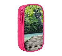 Bridge On The Lake Surrounded by Trees - Estuche para lápices de gran capacidad, estuche para lápices para niñas y niños, color, 5.0cm*10.5cm*20.5cm, Estuche para lápices