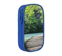 Bridge On The Lake Surrounded by Trees - Estuche para lápices de gran capacidad, estuche para lápices para niñas y niños, color, 5.0cm*10.5cm*20.5cm, Estuche para lápices