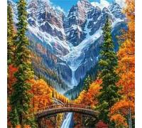 Bridge Woods Jigsaw Puzzle 150 Pieces 65x65cm/26x26inch, Difficult Jigsaw Puzzles for Adults 150, Beautiful Art Work, Great Festive Puzzle Gift for Men/Women
