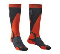 Bridgedale Calcetines de esquí Ligeros para Hombre-Merino Endurance, Grafito/Naranja, L