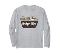 Bridger-Teton National Forest Wyoming Señal de Bienvenida Vacaciones Manga Larga