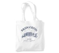 Bridgerton Home Bolsa Tote Reutilizable para Compras y Viaje, Blanco