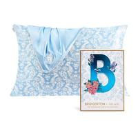 Bridgerton x Kitsch - Funda de Almohada de satén con Cierre de Cremallera, más Suave Que Las Fundas de Almohada de Seda Pura, tamaño Queen, 19 x 26 Pulgadas, Fundas de Almohada refrescantes para el