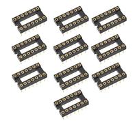 Bridgold 10 unidades de 2 filas y 14 pines planos, chapados en oro, con agujero redondo, tipo soldadura, adaptador DIP-14 14DIP 14 DIP IC.