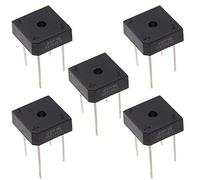 Bridgold 5 unidades de diodo rectificador de puente KBPC1010, fase única, diodos electrónicos de silicona de 10 amperios, 1000 voltios, 4 pines