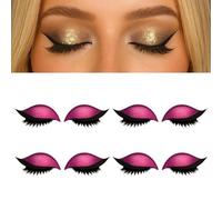 Bridle Bronze Eyelashes, 4/8 Pair Lazy Eye Shadow Eyelash Patch, 3-in-1 Reusable Eyeshadow with False Lashes Shadow & Eyeliner, Self-Adhesive Lazy Makeups Tool for All Eyeshapes(Pink*4)