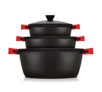 Batería de cocina Briebe Blackt3 aluminio fundido inducción 6 piezas titanio