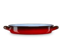 briebe Cacerola Baja Inducción 40 cm, Cazuela 7 L Fuente Acero Esmaltado Vitrificado, Apta Vitrocerámica, Fuego, Gas, Horno, Restaurantes/Hogar, Ignea Vintage Rojo