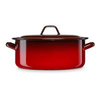 briebe Cacerola Inducción 24 cm, Cazuela 4,4 L con Tapa Acero Esmaltado Vitrificado Apta Vitrocerámica, Fuego, Gas, Horno, Ignea Vintage Rojo