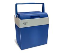 briebe Nevera Portátil Eléctrica de Viaje para Coche, Camping, 12V / 220V, Capacidad 28 Litros, Refrigera, Mantiene el Calor, Modo Bajo Consumo, Azul