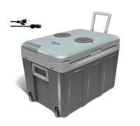 briebe Camp Nevera Portátil Eléctrica con Ruedas 40 litros, Coche, Camping, Viaje 12V / 220V, Refrigera, Mantiene el Calor, Bajo Consumo, Gris, CF1155