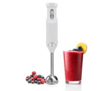 briebe Elegance Batidora de Mano 600W, 2 Velociades, Cuchillas de Acero Inoxidable, Pie Desmontable, Diseño Ergonómico y Elegante, Blanca