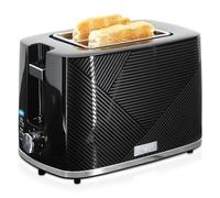 briebe Elegance Tostadora Pan Ranura Ancha, Tostador 2 Rebanadas, 7 Niveles Tostado, Calientapanecillos, Función Cancelar, Recalentar y Descongelar, Bandeja Recogemigas, 870W, Diseño Moderno Negro