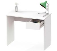 briebe Escritorio, Mesa de Ordenador 75x90x50cm (Alto x Ancho x Profundo), 1 Cajón, Oficina, Habitación Juvenil, Desk, Nova Blanco