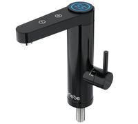 briebe Grifo Calentador de Agua Eléctrico Instantáneo de Mesa, Bajo Consumo, Grifo Cocina Baño Acero Inox, Display Selector Temperatura, Camping, Camper, Agua Caliente al Instante Fácil Instalación