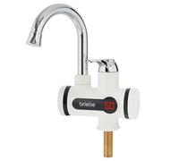 briebe Grifo Calentador de Agua Eléctrico Instantáneo de Mesa, Bajo Consumo, Grifo Cocina Display Indicador Temperatura, Camping, Camper, Garaje, Agua Caliente al Instante Fácil Instalación