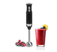 briebe Elegance Batidora de Mano 600W, 2 Velociades, Cuchillas de Acero Inoxidable, Pie Desmontable, Diseño Ergonómico y Elegante, Negra