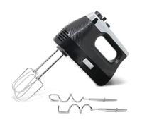 briebe Elegance Batidora de Varillas Eléctrica 400W, Amasadora de Mano Especial Repostería, 5 Velocidades + Turbo, Accesorios Batir y Amasar Acero Inox, Claras, Nata, Masa Pizza, Bizcocho, Negro