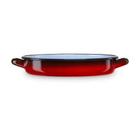 Briebe ignea cacerola baja inducción 32cm cazuela 3,5l fuente acero esmaltado vitrificado vintage fuego horno, , rojo