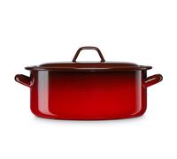 briebe Cacerola Inducción 30 cm, Cazuela 8 L Grande con Tapa Acero Esmaltado Vitrificado, Apta Vitrocerámica, Fuego, Gas, Horno, Ignea Vintage Rojo