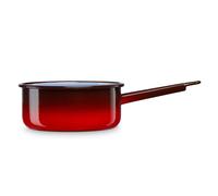 briebe Cazo Cocina Hervir Leche Acero Esmaltado 10 cm, Hervidor Vitrificado 0,45 L con Mango, Apto Inducción, Vitrocerámica, Fuego, Gas, Horno, Ignea Vintage Rojo