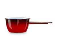 briebe Cazo Cocina con Pico Hervir Leche Acero Esmaltado 12 cm, Hervidor Vitrificado 0,70 L con Mango, Apto Inducción, Vitrocerámica, Fuego, Gas, Horno, Ignea Vintage Rojo