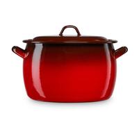 briebe Olla Abombada Cocina Inducción 30 cm, Cazuela 15 L Grande con Tapa Acero Esmaltado Vitrificado, Apta Vitrocerámica, Fuego, Gas, Horno, Ignea Vintage Rojo