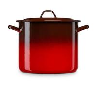 briebe Olla Alta Cocina Inducción 24 cm, Cazuela 9 L Grande con Tapa Acero Esmaltado Vitrificado, Apta Vitrocerámica, Fuego, Gas, Horno, Ignea Vintage Rojo