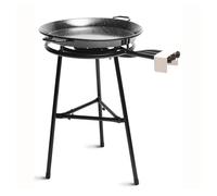 briebe Set Paellero de Gas 3 Fuegos 60-40-20 cm + Paellera Esmaltada 65 cm 22 Raciones + Soporte 3 Patas L3, Trípode Robusto Aguanta hasta 200 KG, Kit Paella
