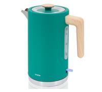 briebe Nordic Hervidor Agua Eléctrico 1,7L Inalámbrico, Tetera Infusiones 2200W Ebullición Rápida, Libre BPA, Base 360°, Controlador Strix, Apagado Automático, Diseño Nórdico, Asa Efecto Madera Verde