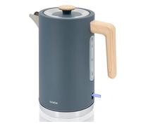 Briebe kt1165gry nordic hervidor agua eléctrico 1,7l inalámbrico ebullición rápida, libre de bpa, base de 360°, 2200, gris