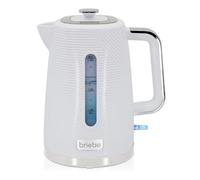 briebe Elegance Hervidor Agua Eléctrico 1,7L Inalámbrico, Tetera Infusiones 2200W Ebullición Rápida, Libre BPA, Base 360°, Controlador Strix, Apagado Automático, Diseño Moderno, Blanco