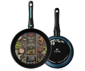 briebe MARE Juego de 2 Sartenes Inducción, Acero Forjado 20-24cm, Antiadherente Libre PFOA, Set Sartenes Profesionales, Alta Resistencia, Aptas Para Todo Tipo de Fuegos, Fabricadas en España