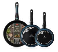 briebe MARE Juego de 3 Sartenes Inducción, Acero Forjado 20-24-28cm, Antiadherente Libre PFOA, Set Sartenes Profesionales, Alta Resistencia, Aptas Para Todo Tipo de Fuegos, Fabricadas en España