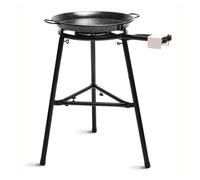 Briebe medium set paellero gas 40cm +paellera esmaltada 46cm 12 raciones +soporte robusto 3 patas kit paella, , negro