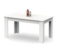 briebe Mesa Comedor Madera, Salón o Cocina para 4-6 Personas 77x140x80 cm (Alto x Ancho x Profundo) Muebles Diseño Moderno, Opal (Blanco)