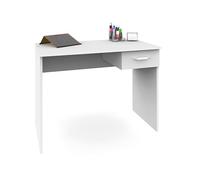 briebe Mesa Escritorio Ordenador Pequeña 75x90x50cm (Alto x Ancho x Profundo), 1 Cajón Almacenamiento, Oficina, Habitación Juvenil, Desk, Tocador, Prakt Blanco