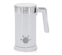 briebe Elegance Espumador de Leche Eléctrico Calentador 4 en 1, Espuma Fría/Caliente 130ml para Café Latte, Capuchino, Macchiato, Leche Caliente 300ml, Milk Frother, Libre BPA, 500W, Diseño Blanco