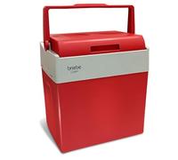 briebe Nevera Portátil Eléctrica de Viaje para Coche, Camping, 12V / 220V, Capacidad 28 Litros, Refrigera, Mantiene el Calor, Modo Bajo Consumo, Rojo