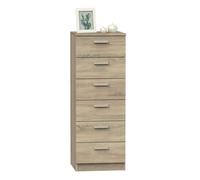 Briebe nova cajonera dormitorio sinfonier alto, cómoda 6 cajones, 110x40x40 cm (alto x ancho x profundo), , madera