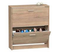 Briebe nova zapatero entrada recibidor, mueble auxiliar estrecho zapatos, 2 puertas, madera 82x74x25 cm, , madera