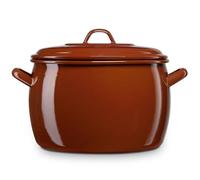 briebe Olla Abombada Cocina Inducción 18 cm, Cazuela 4 L con Tapa Acero Esmaltado Vitrificado, Apta Vitrocerámica, Fuego, Gas, Horno, Terra Vintage Marrón Teja