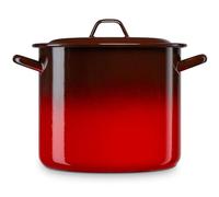 briebe Olla Alta Cocina Inducción 28 cm, Cazuela 13L Grande con Tapa Acero Esmaltado Vitrificado, Apta Vitrocerámica, Fuego, Gas, Horno, Ignea Vintage Rojo