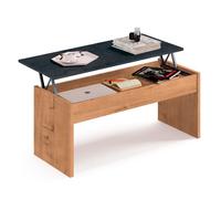 Briebe opal mesa centro elevable, comedor, salón, mesita café auxiliar para sofá, 47x100x50cm/58x100x50cm, , madera