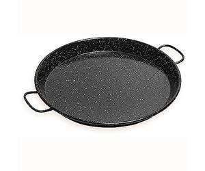 briebe Paellera Valenciana Inducción Esmaltada 16 cm, Acero Esmaltado, Mini Paella, Aperitivo, Degustación, Apta para Vitrocerámica, Fuego, Gas, Horno, Levante Negro Jaspeado