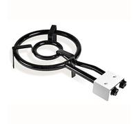 briebe Paellero de Gas 2 Aros 35-15 cm, Quemador Doble, Rosco para Paellas, Plancha, Apto Sartén o Paellera de 24 a 50 cm Diámetro, Regulador de Llama Dos Fuegos