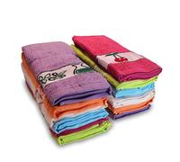 briebe Home 6 Paños de Cocina Rizo 100% Algodón, 50X50cms, Hecho en Portugal, Multicolor Dibujo Bordado, Juego de Trapos Suaves