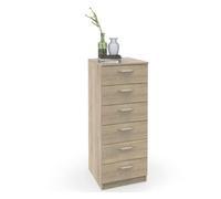 Briebe prakt cajonera dormitorio sinfonier alto, cómoda 6 cajones, 110x40x40 cm (alto x ancho x profundo), , madera